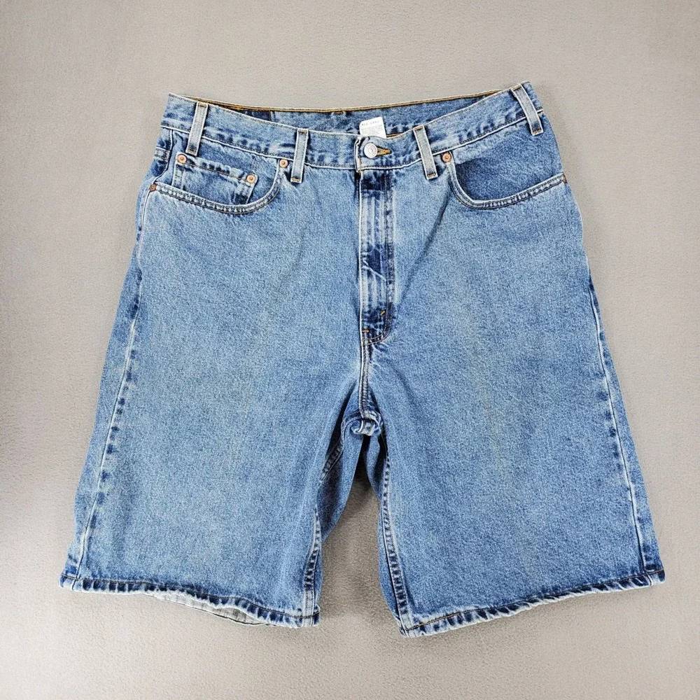 Levis 550 Denim Shorts Mens 38 Blue Relaxed Fit Vintage Made in USA 90s Medium
